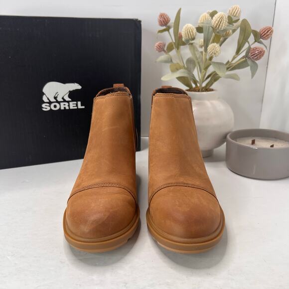 Sorel Evie II Chelsea Boot Waterproof Leather/Suede Wedge Brown Women 7 NWB - Picture 2 of 11
